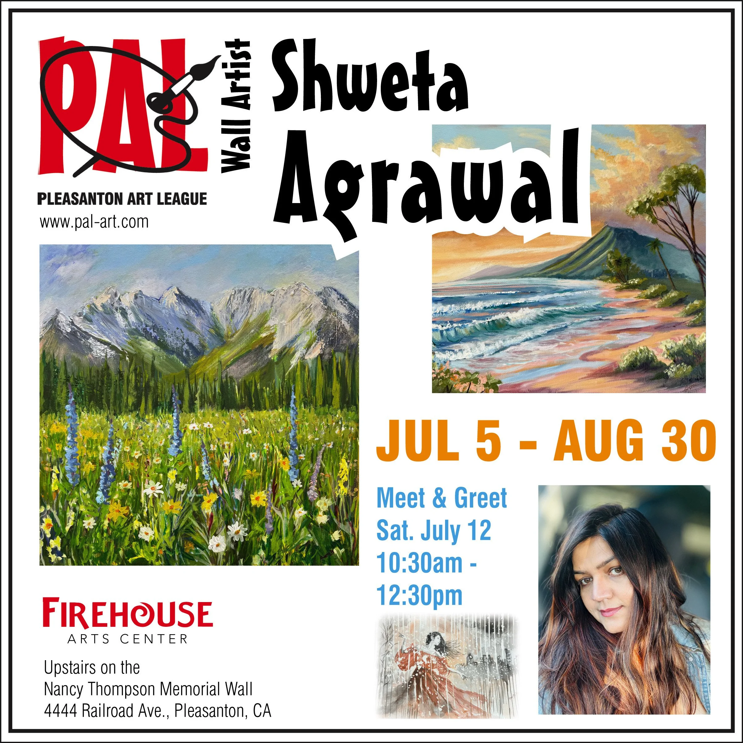 PAL Wall Artist Shweta Agrawal at Firehouse Art Center, Pleasanton