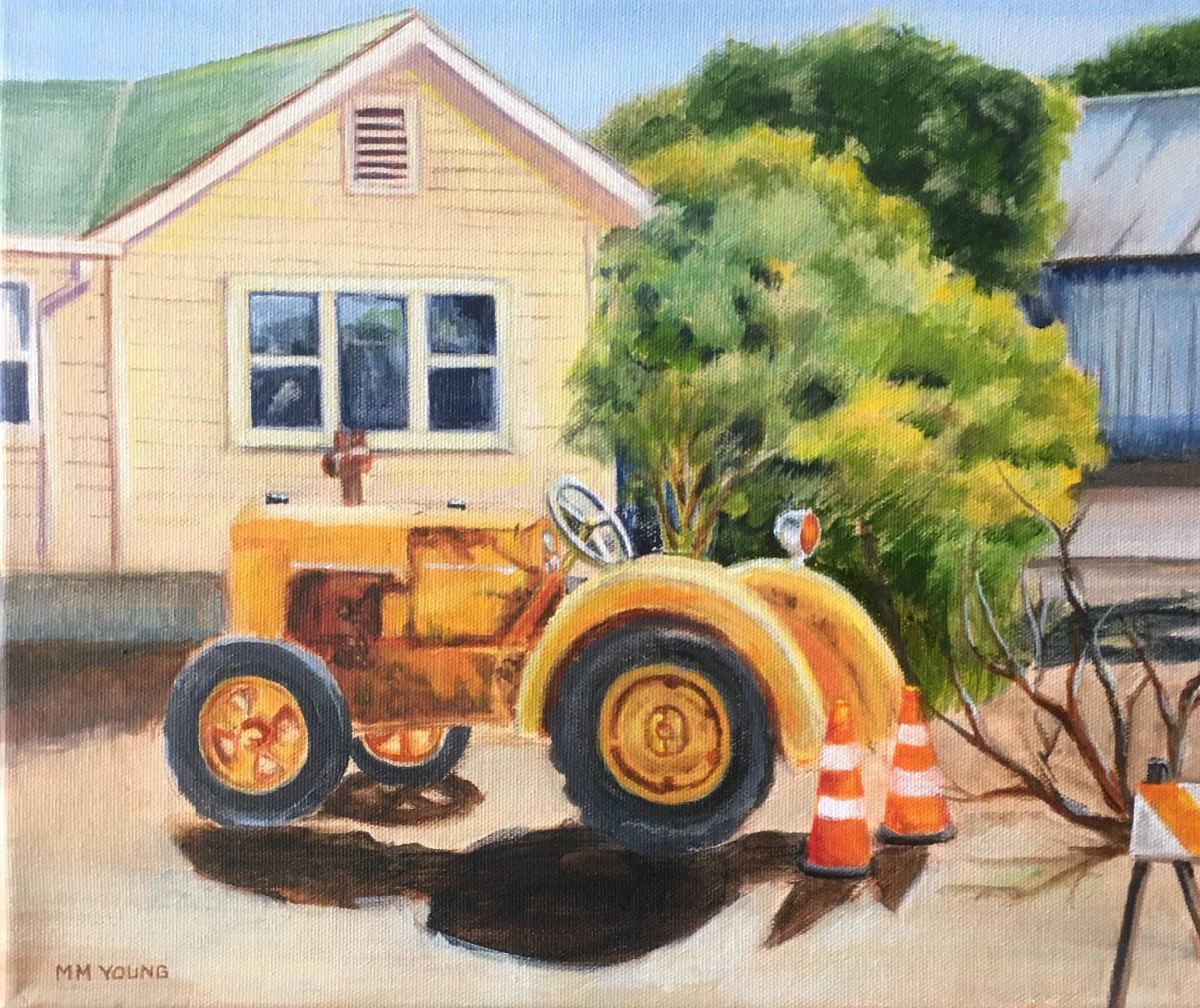 Yellow Tractor at  Forest Home Farm.JPG