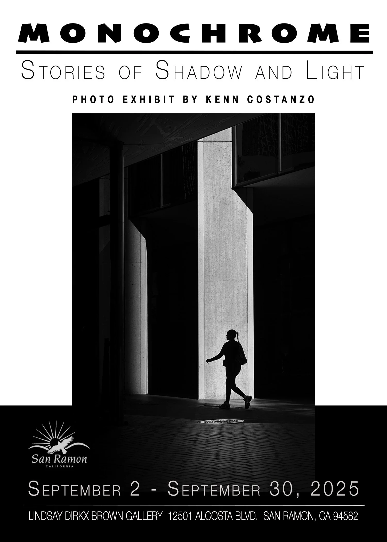 Kenn Costanzo Art Exhibit "Monochrome - Stories of Shadow and Light" at the Lindsay Dirkx Brown Gallery in San Ramon