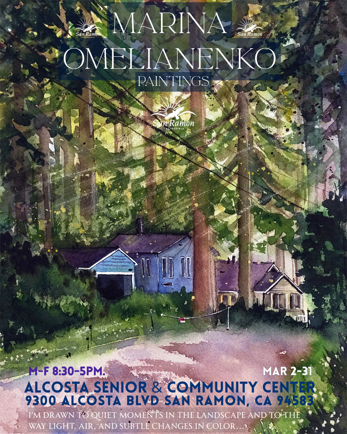 Marina Omelianenko Paintings at the Alcosta Senior &amp; Community Center Gallery