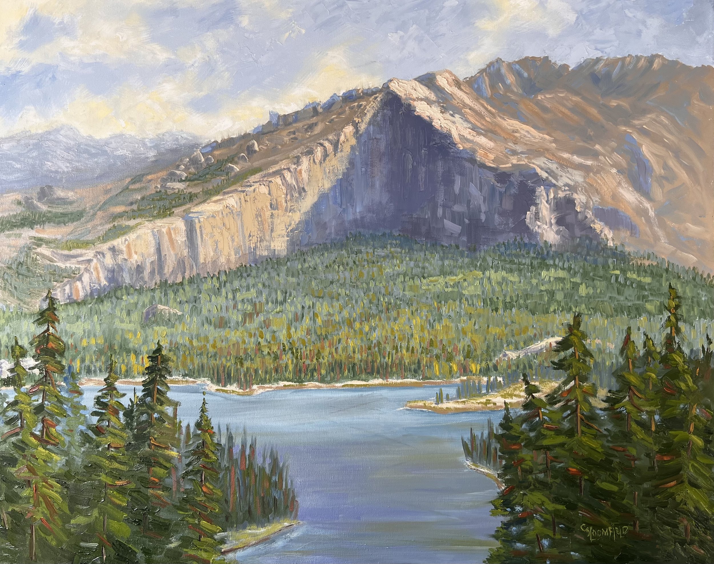 CHERYL BLOOMFIELD, Deep in the Mountain 24 X 30, Oil.jpg