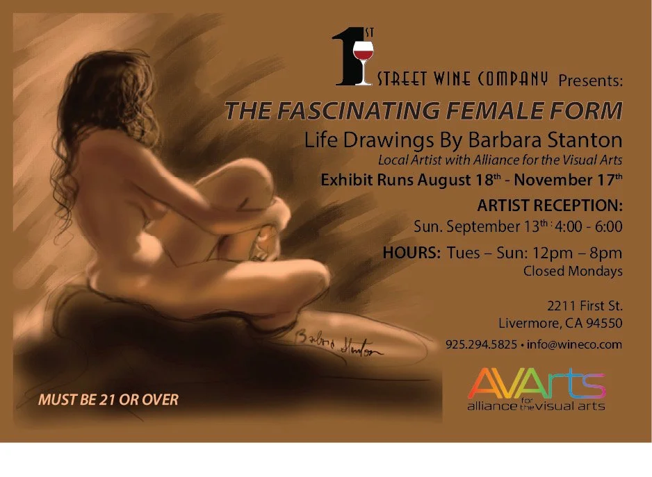 Barbara Stanton Showing her Female Nudes at First Street Wine Company