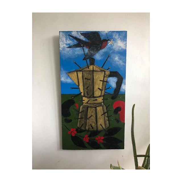 Every Monday morning&rsquo;s inspiration! ☕️SUPERNACULUM DRC (to the last drop) Honored to enjoy this beautiful painting every morning by one of our favourite artists @abeodedina #tothelastdrop #supernaculum #art #inspires #life #drc #congo #abeodedi