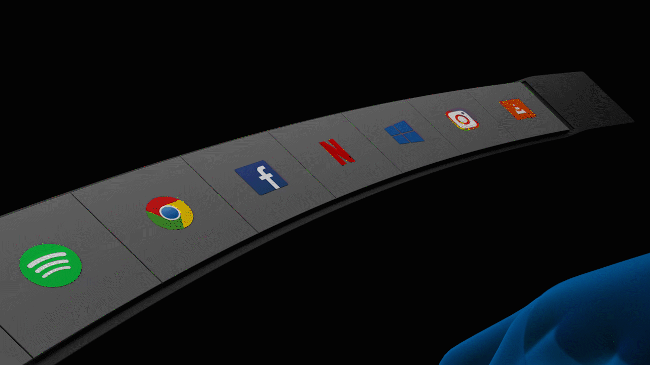 Belt hover and tap behavior. (With app labels.)
