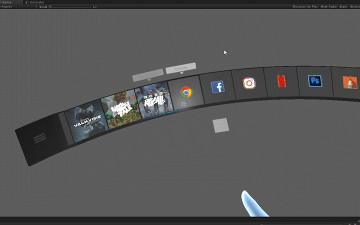 Belt Scroll with grip behavior and color feedback on button.