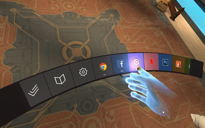 Belt Scroll with swipe behavior and white light feedback on button.