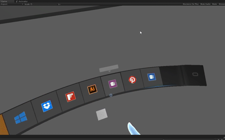 Command center interactions. (Trigger buttons, state buttons and volume slider shown)