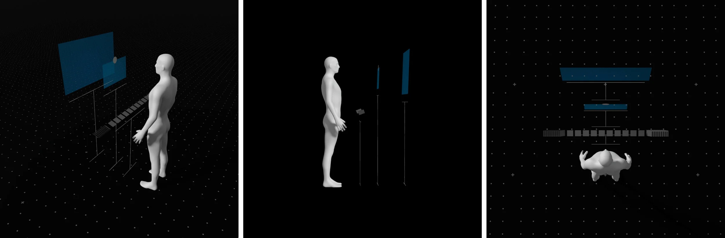 One of the finalists in our spatial and placement studies. In this image, non-curved UI, with separation of the information (Non-continuous Belt.)
