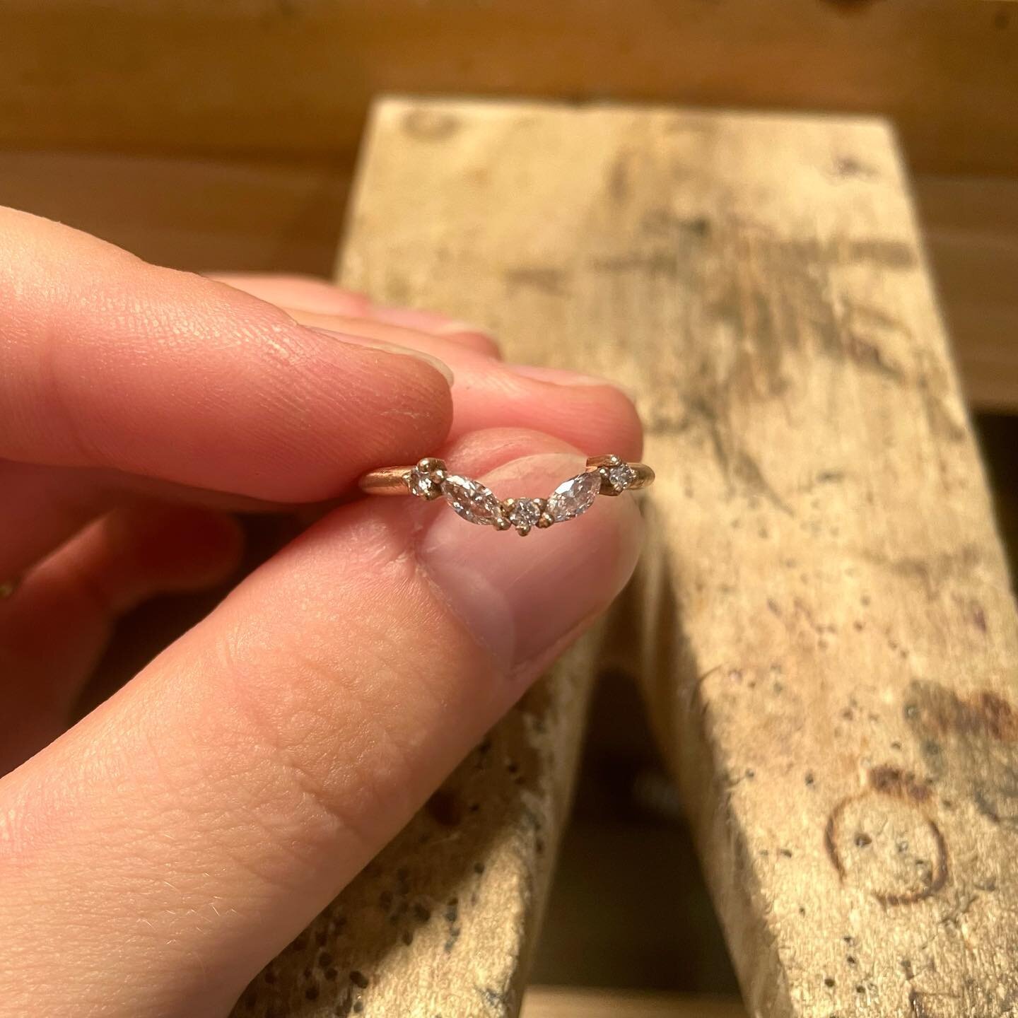 Just about done with this custom wedding band for my very own BFF. Can&rsquo;t wait to get this on your finger @alexandramasten in 29 days!!! ❤️😘
-
-
-

#instajewelry #handmadejewlery #handmadecrafts #bespokejewelry #mainemade #madeinmaine #shopsmal