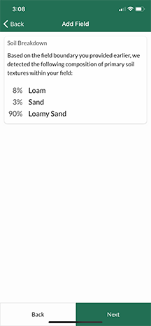 Figure 11. This is the soil texture breakdown of selected field.