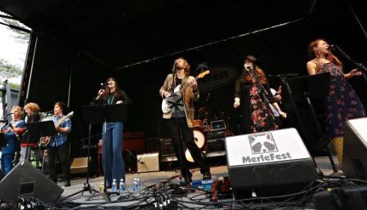 L to R - Jim Lauderdale, Sam Bush, John Oates, Nicki Bluhm, James Nash, Noah Wall, Lindsay Lou.