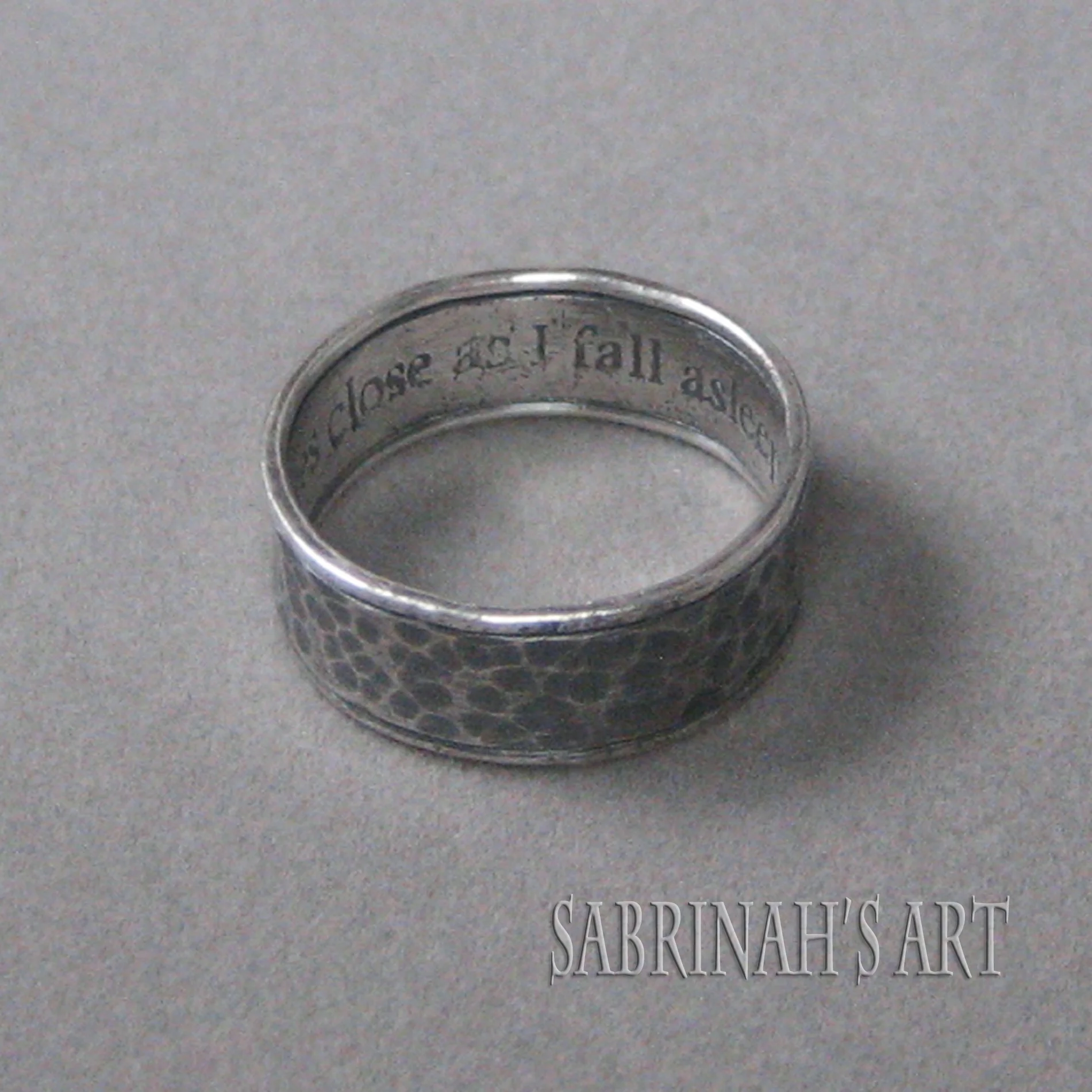Mens Etched Wedding Band