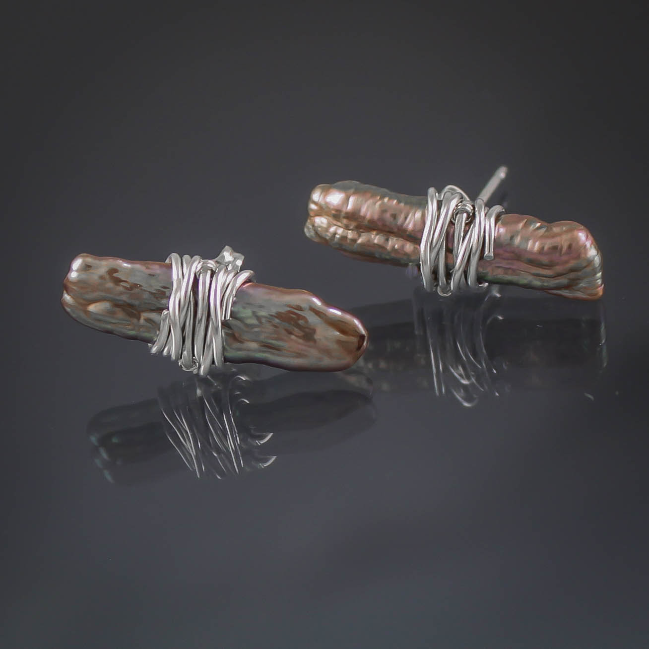 Champagne-Pearl-Bar-Studs-Contemporary-Minimalist-Post-Earrings-by-Boutique-Jeweler