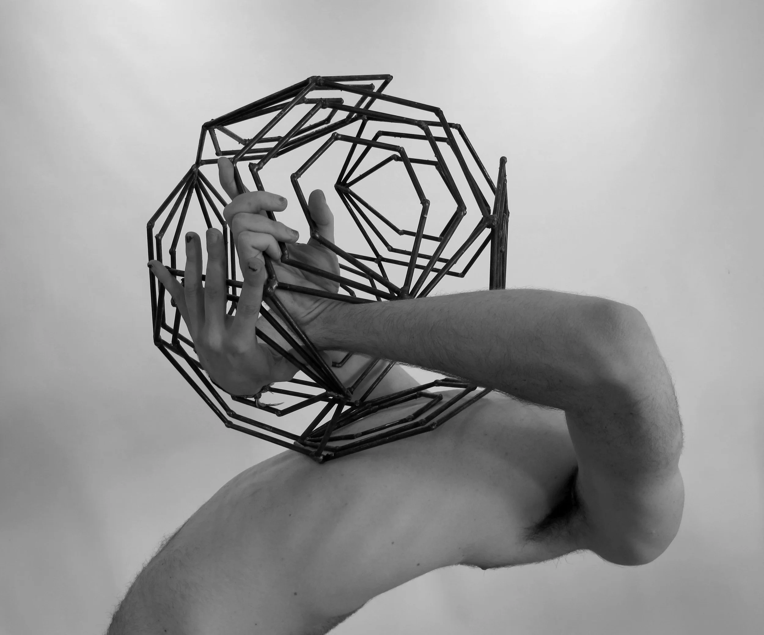 Welded iron polygon.