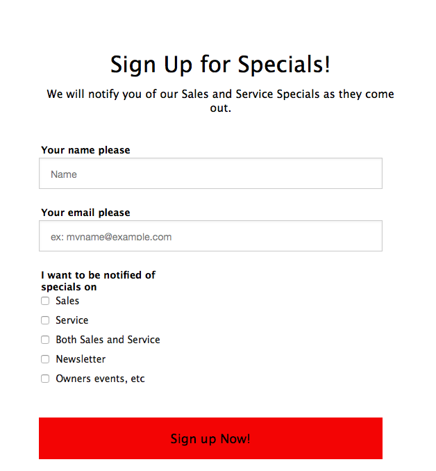 Sign up for Savings