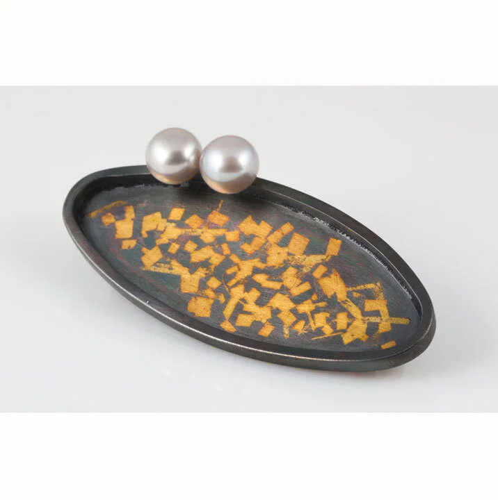 pearl and keum boo brooch