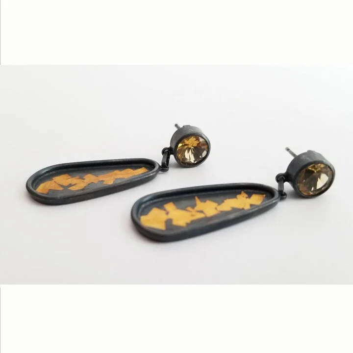 citrine spoon earrings