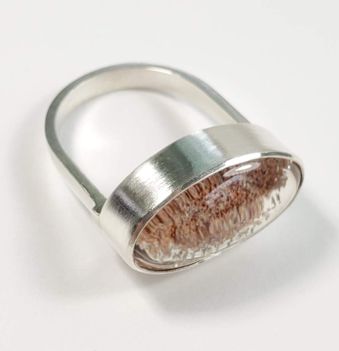 Garden quartz and sterling silver ring.