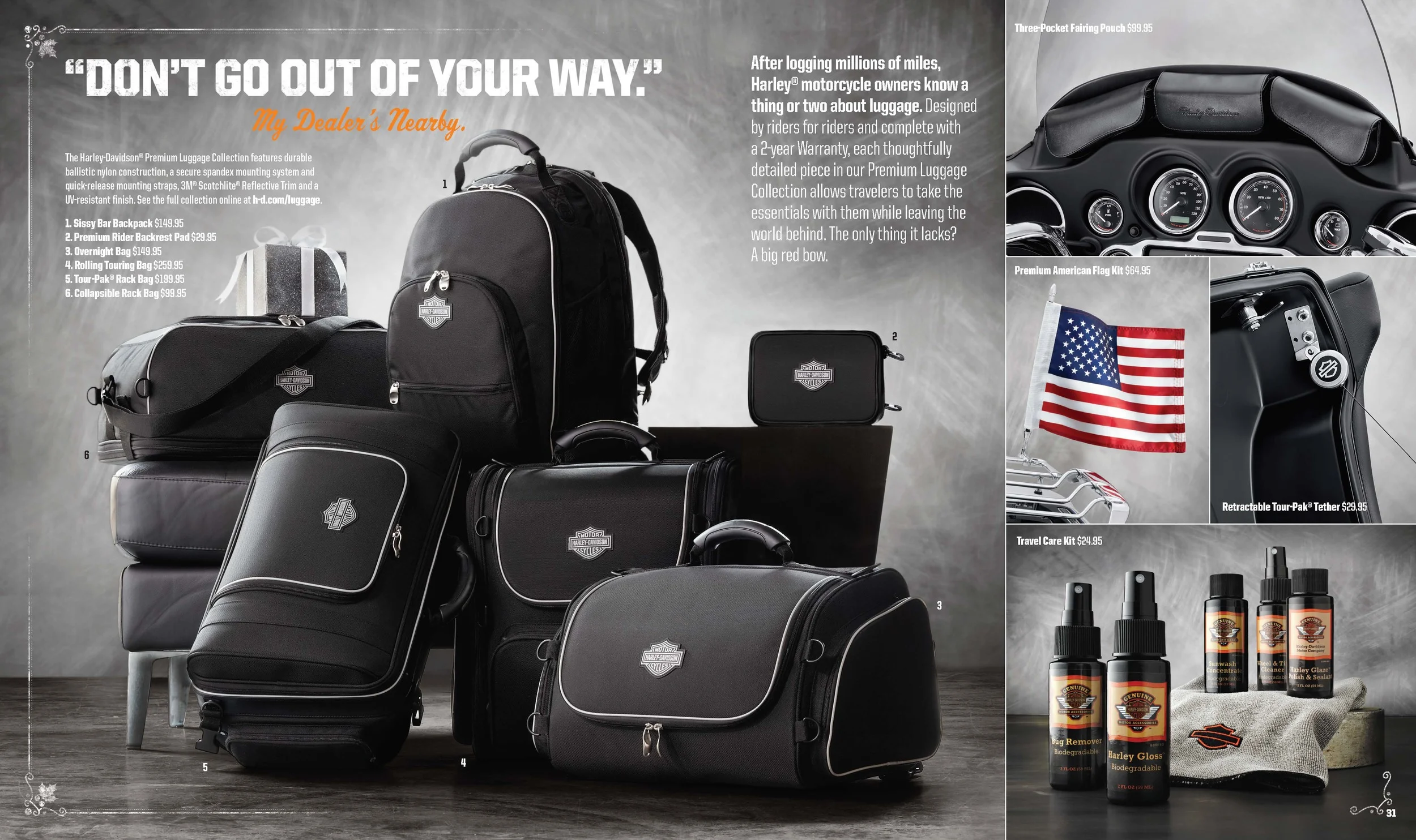 harley davidson premium rolling touring bag