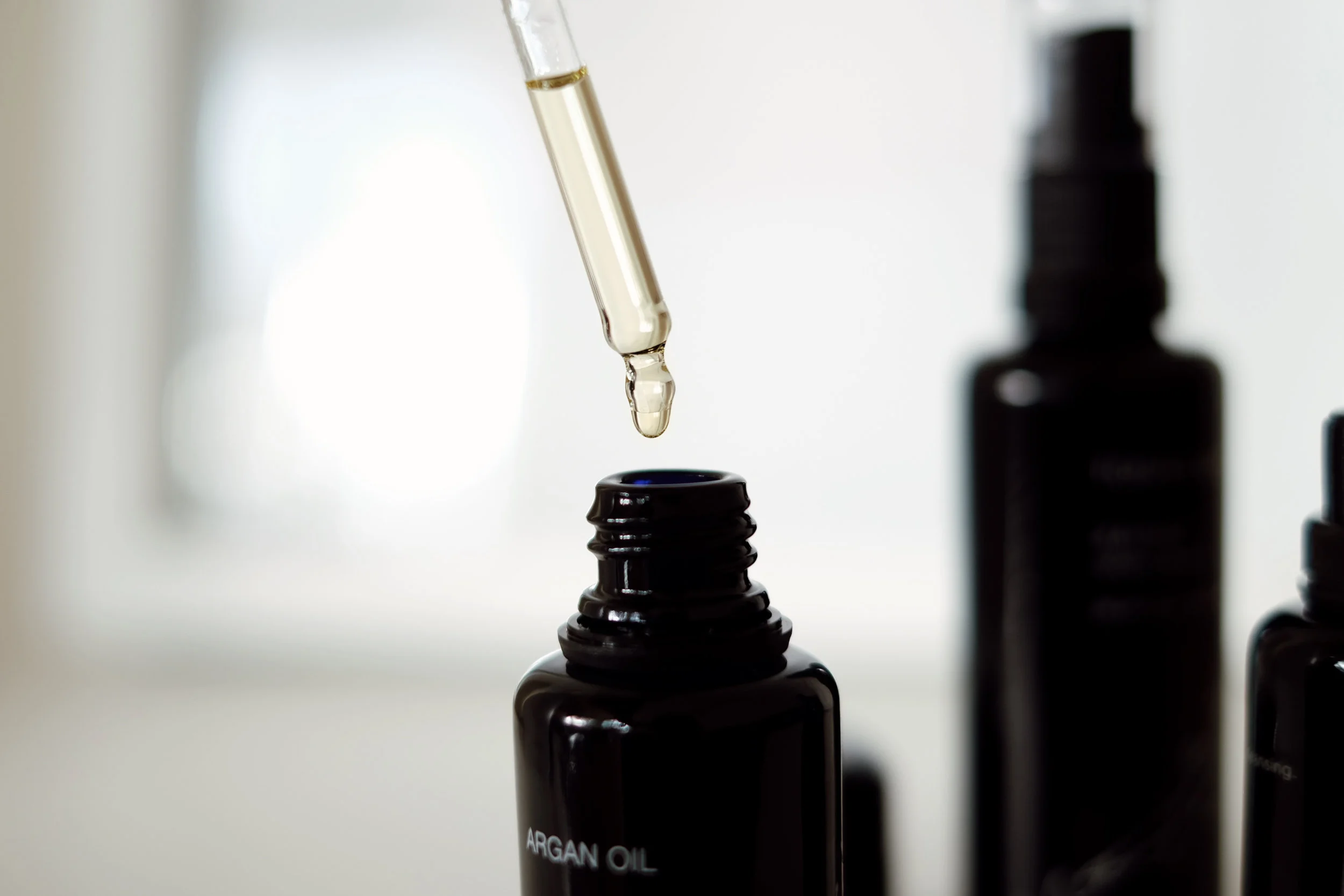 KAHINA GIVING BEAUTY Argan Oil (More here ) During the day I blend a few drops with my daily moisturizer for extra hydration and at night I usually wear it alone. It's also great for hair, cuticles/nails and lips. 