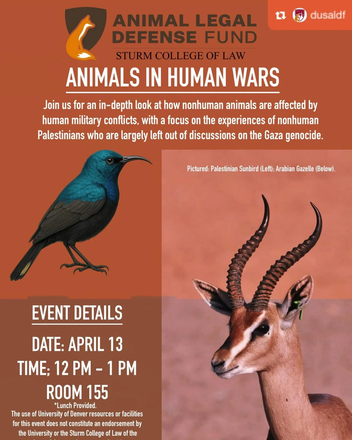 So important! If you can get to this, it&rsquo;s such critical discussion and education! Please help share and amplify! 

Repost from @dusaldf and @veganfeverdreamz 
&bull;
🐦&zwj;⬛DU SALDF&rsquo;s main event of the year is happening in just two days