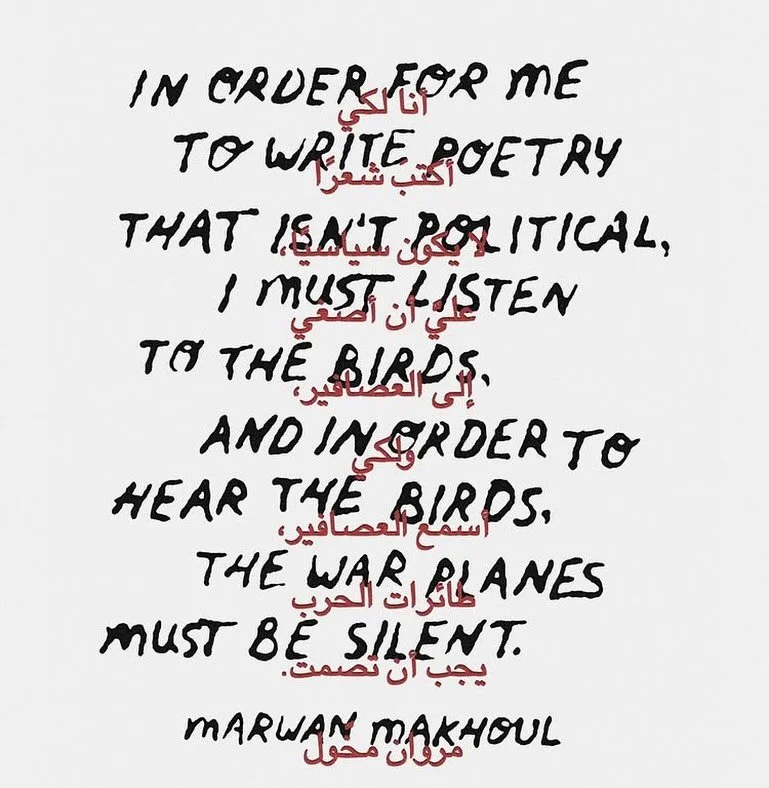 It&rsquo;s all connected. 
You can&rsquo;t hear the birds through the smoke and noise of carpet bombing.
To think any society who supports enacting mass harm and genocide is going to be a safe one for anybody, human or nonhuman, is super delusional o