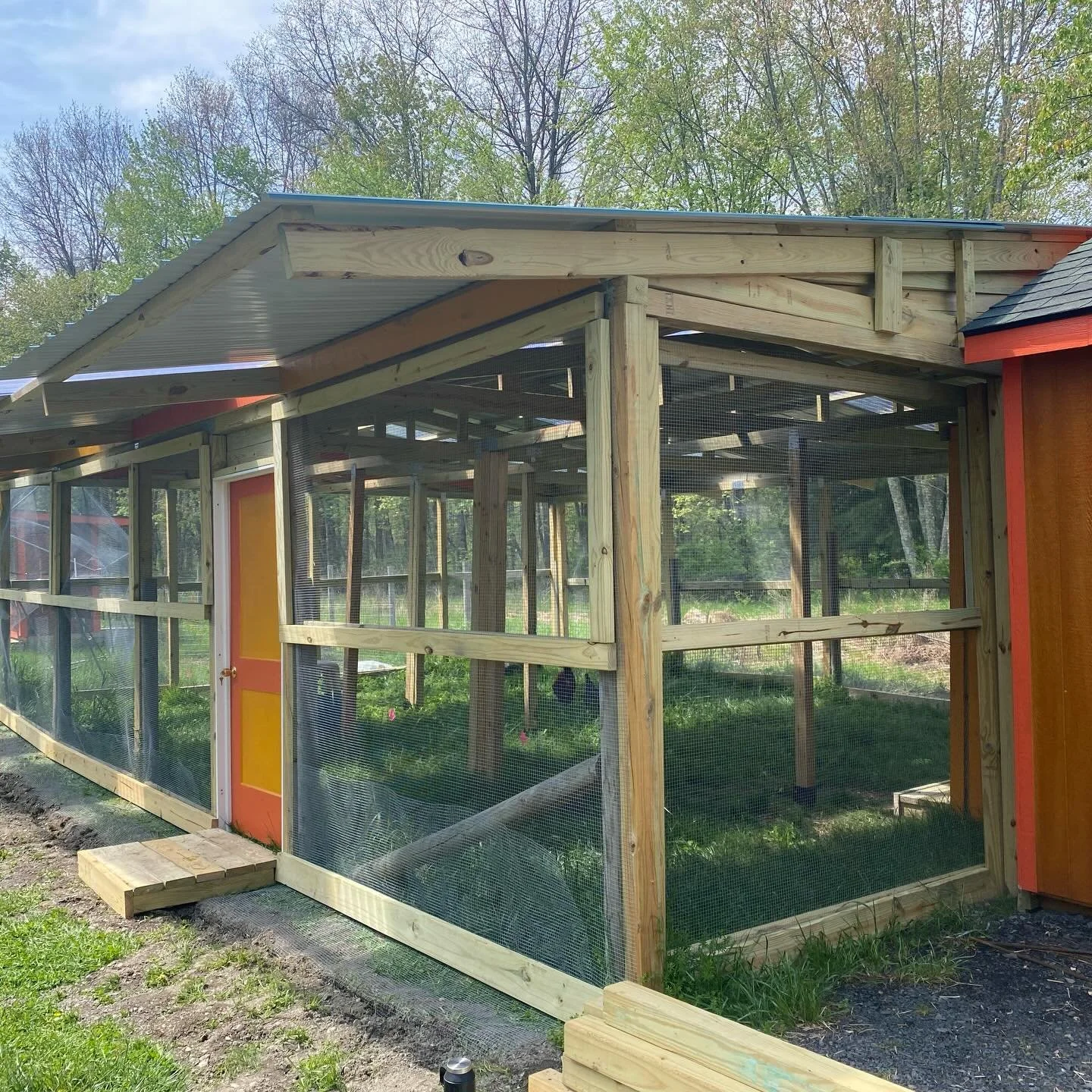 Omg it is pretty much done! Hand built by Brian - alone! 😳 - Huge run number 2 is finished. ❤️😭❤️🙌 Leo, Duke, Major Tom and Miracle all love it! And it&rsquo;s life-changing for our care operation here too&hellip;. Increasing quality of life, safe