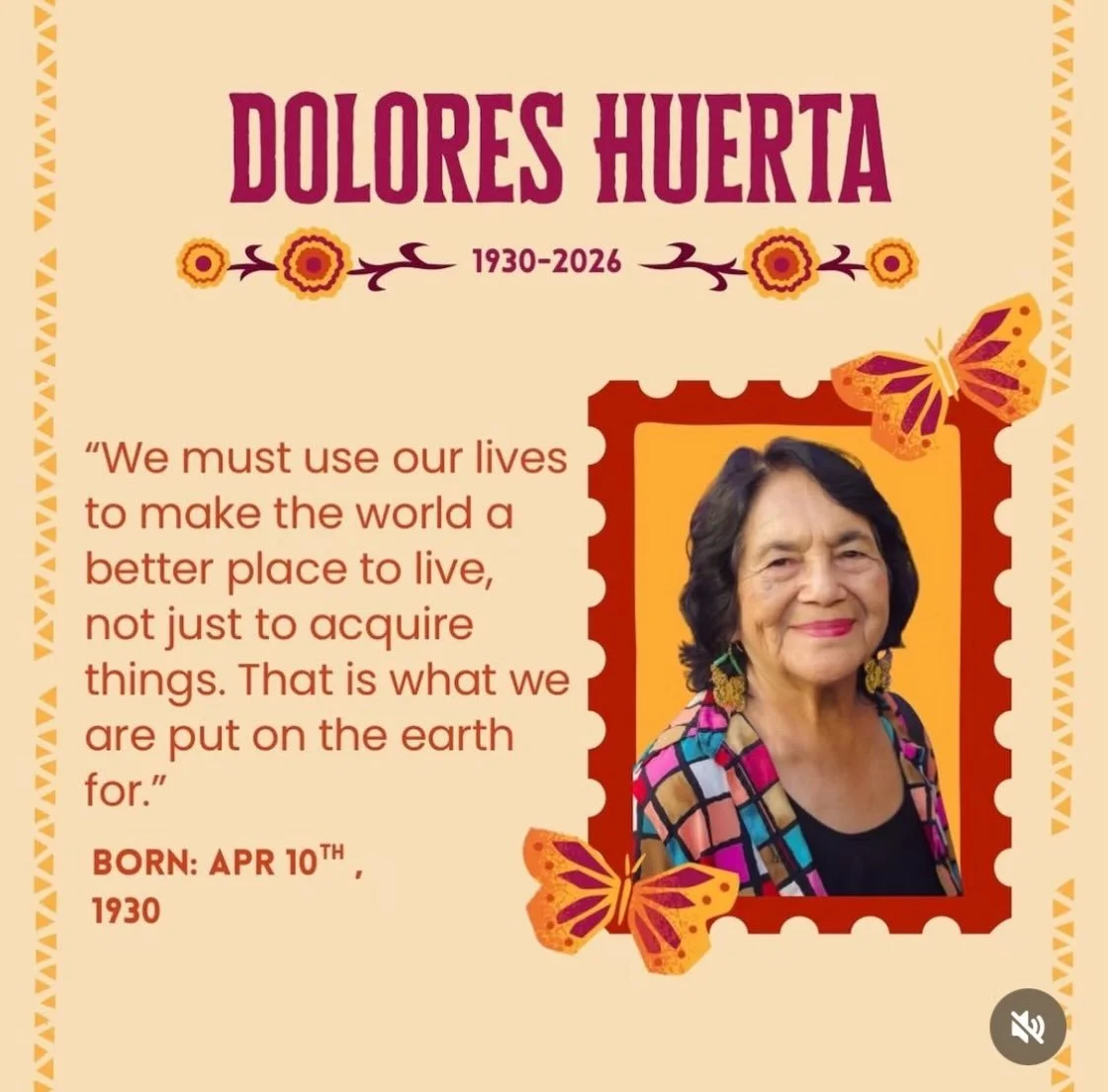 Rest in peace and power, Dolores Huerta. You fought for human rights, for people who work the fields, for the dignity for those who toil on behalf of the wellbeing of others&hellip; You stood against racism and classism, and tragically had to endure 