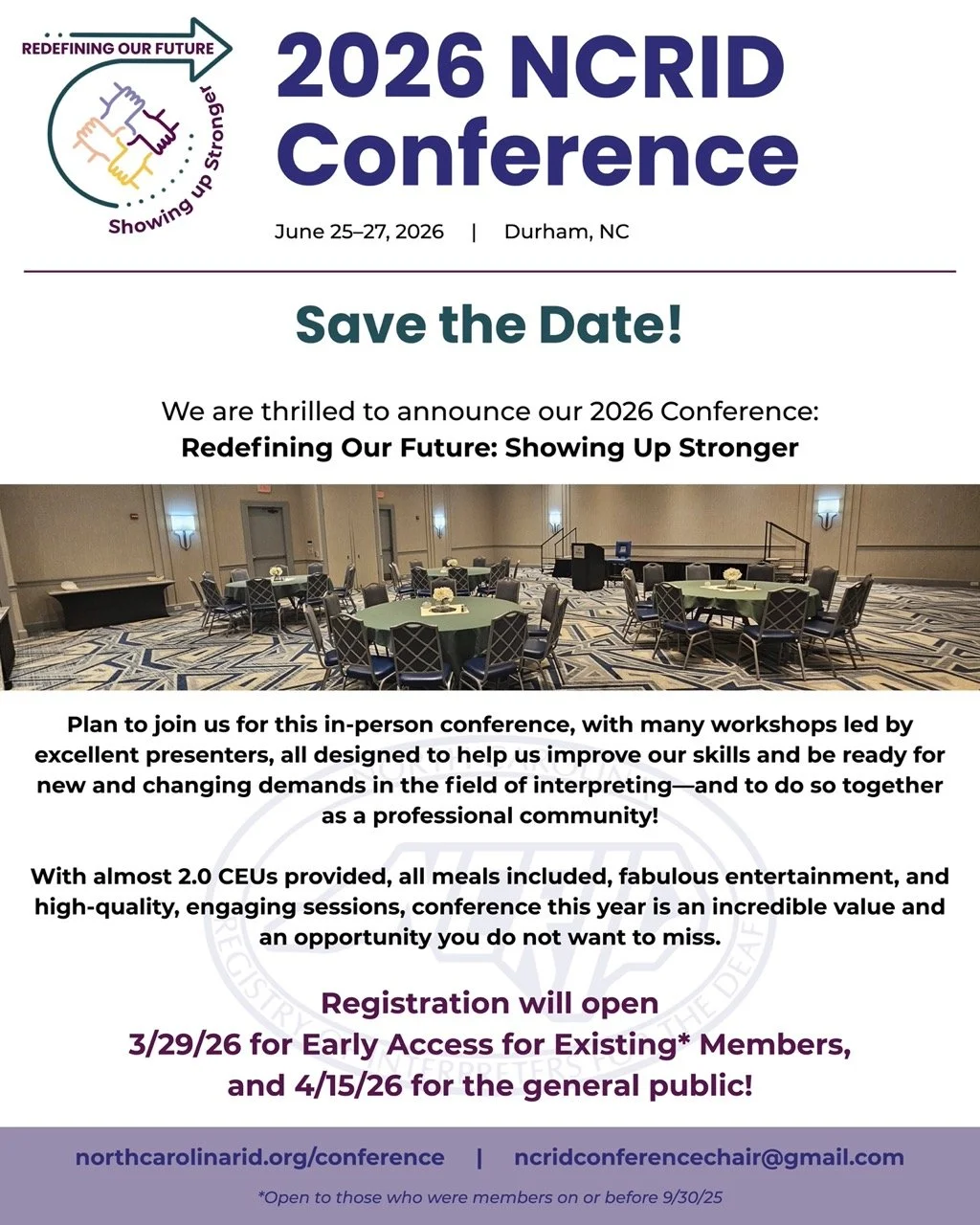 2026 NCRID Conference - Defining our Future: Showing up Stronger!