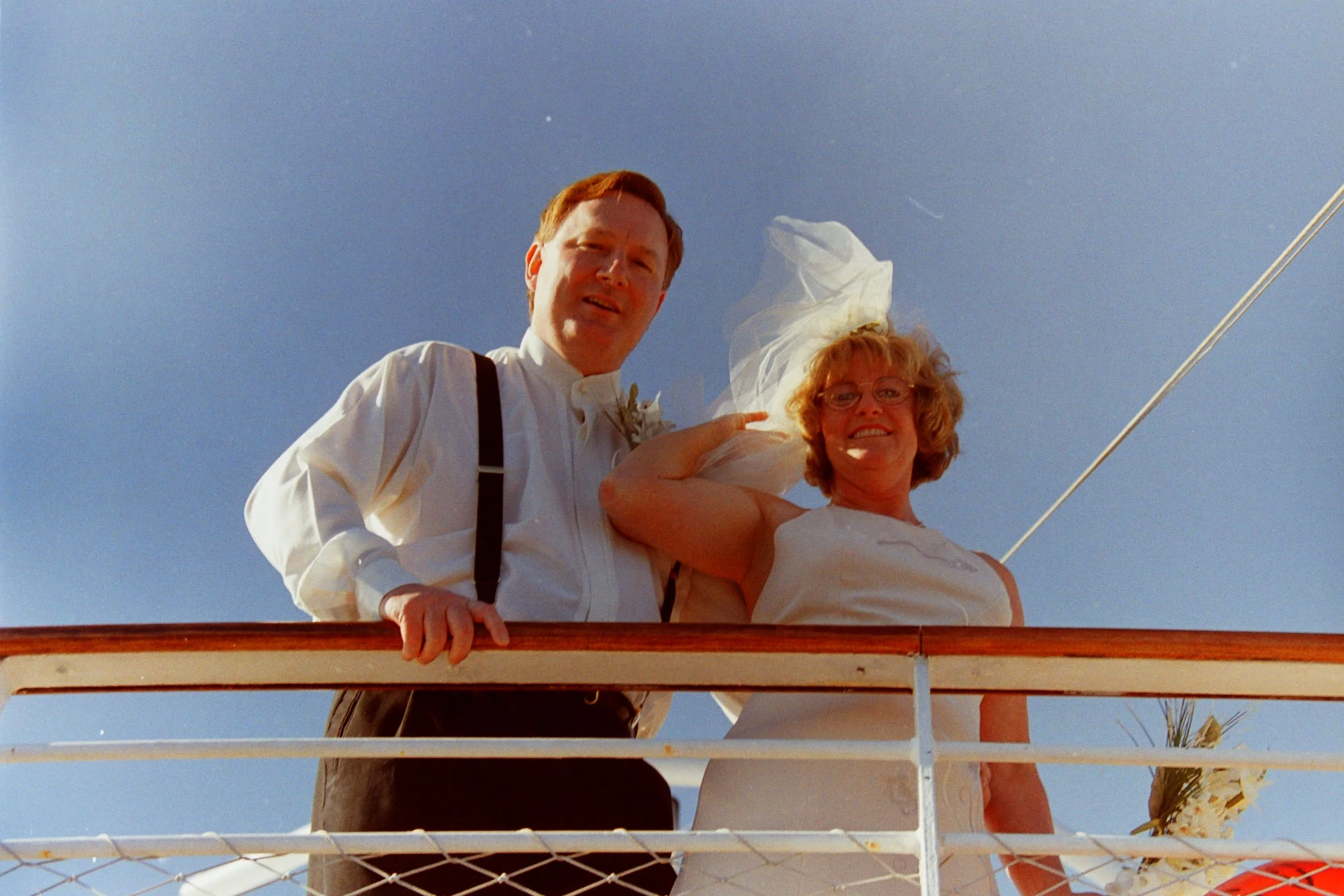 Here we are on our wedding day - sadly, I don't recall who took this photo of us.
