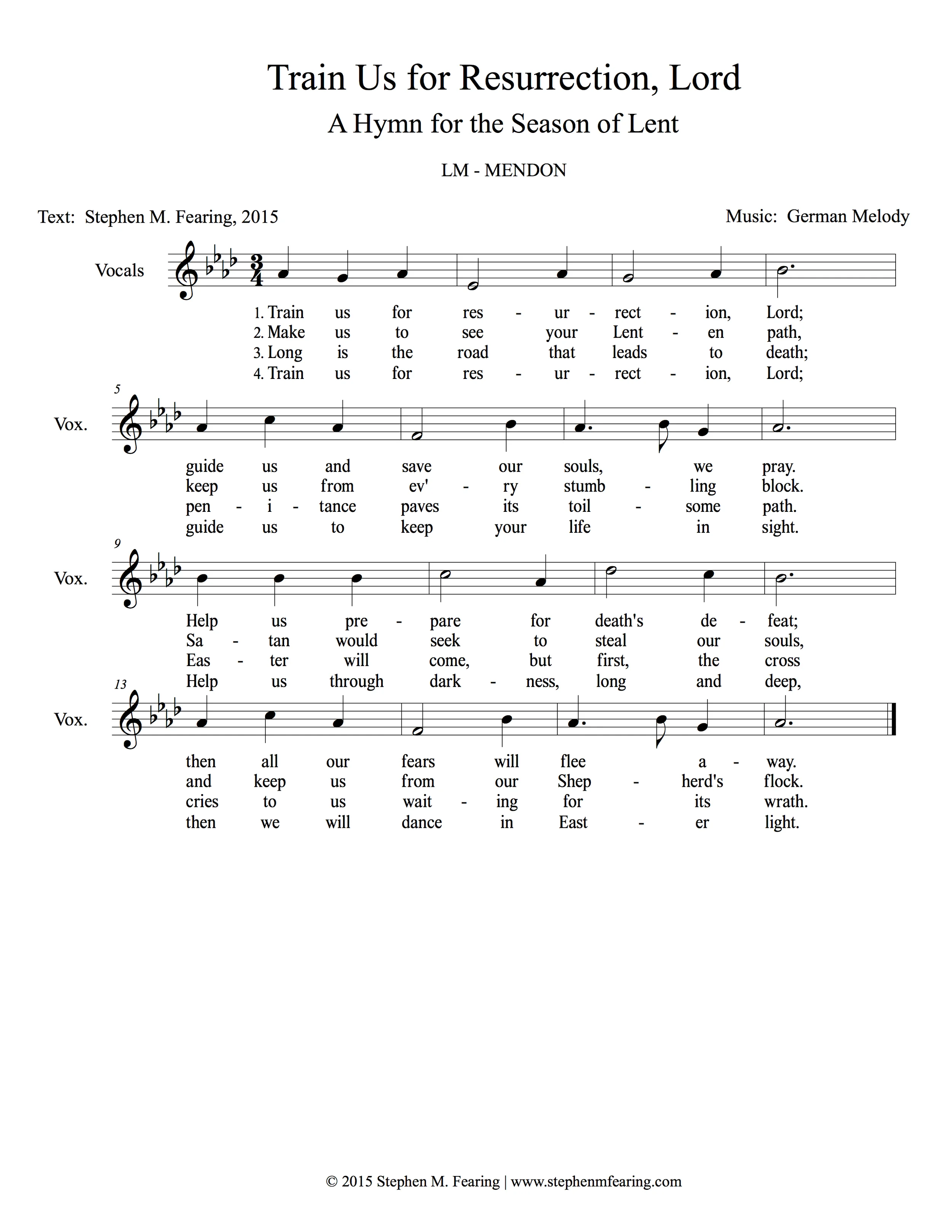 "Train Us for Resurrection, Lord"