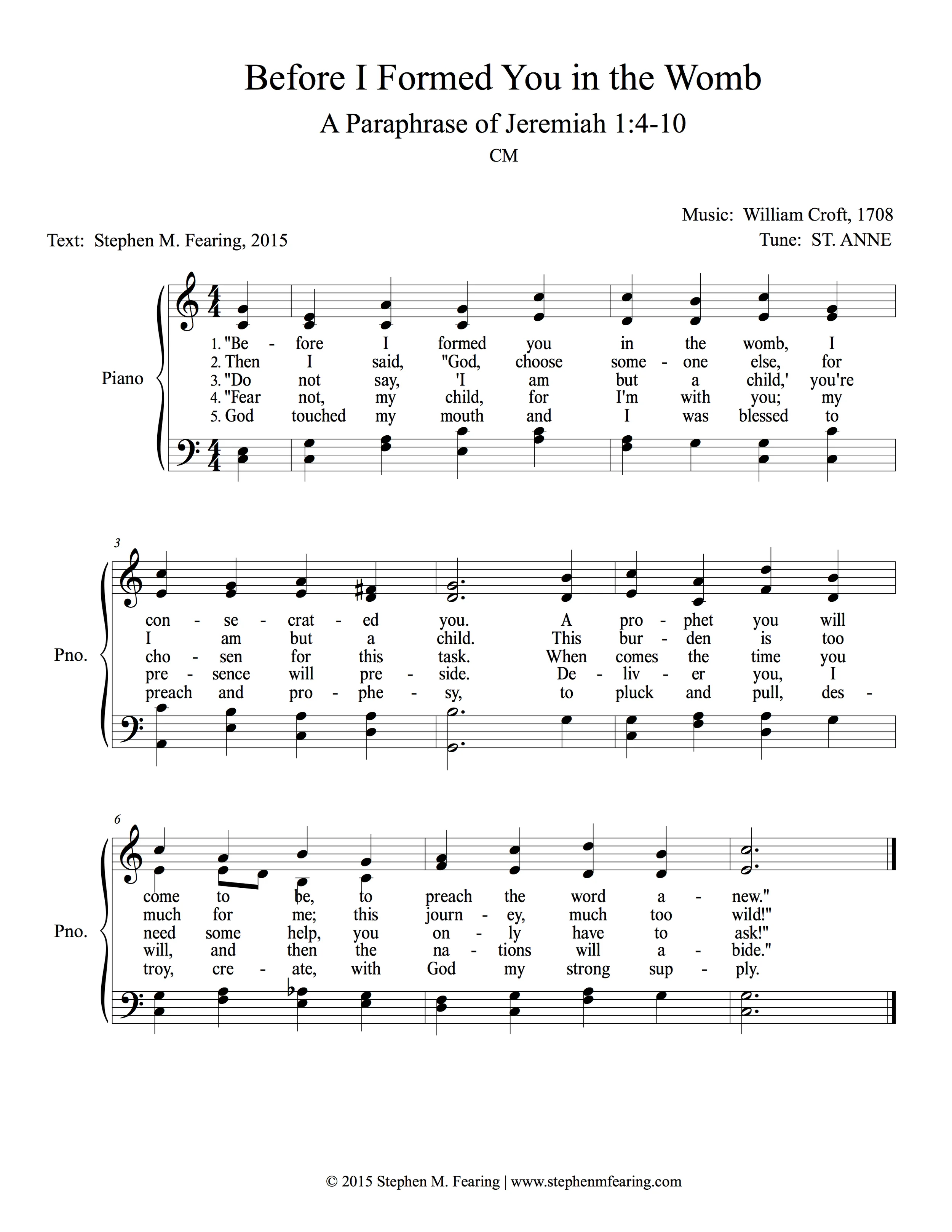 "Before I Formed You in the Womb"