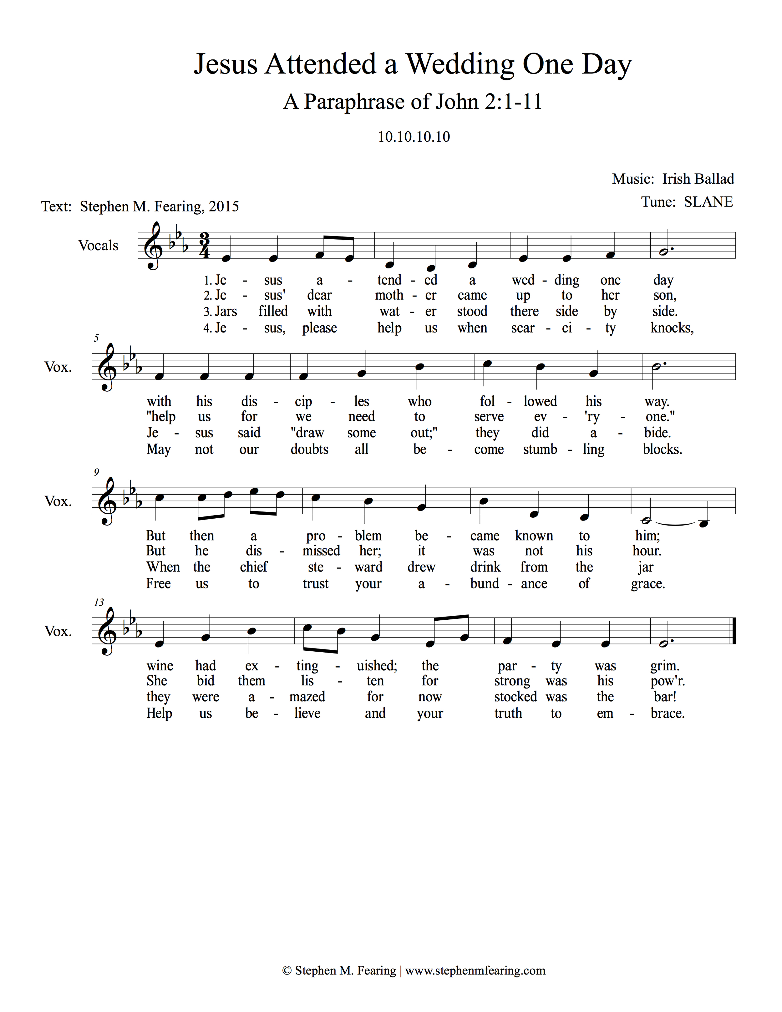 "Jesus Attended a Wedding One Day"