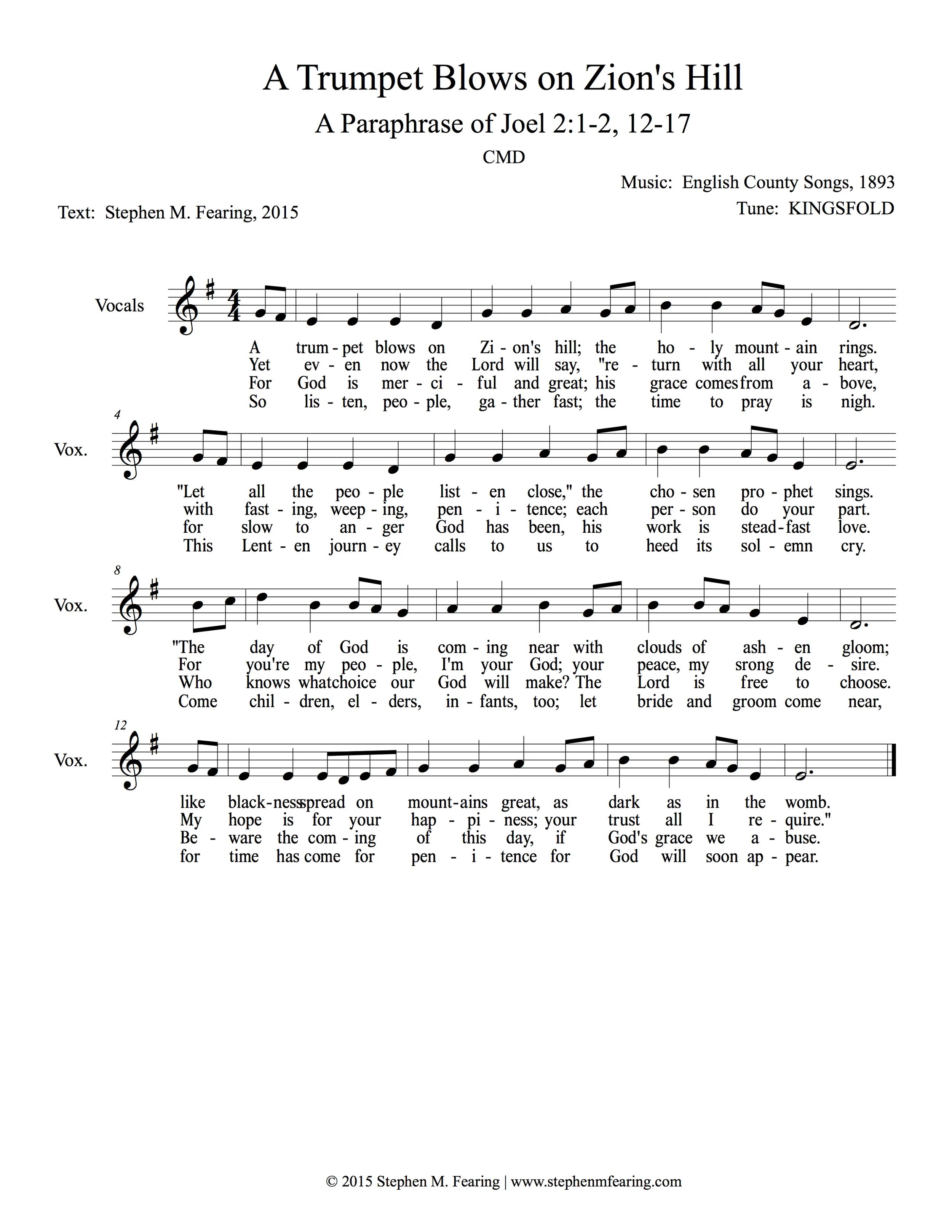 "A Trumpet Blows on Zion's Hill"