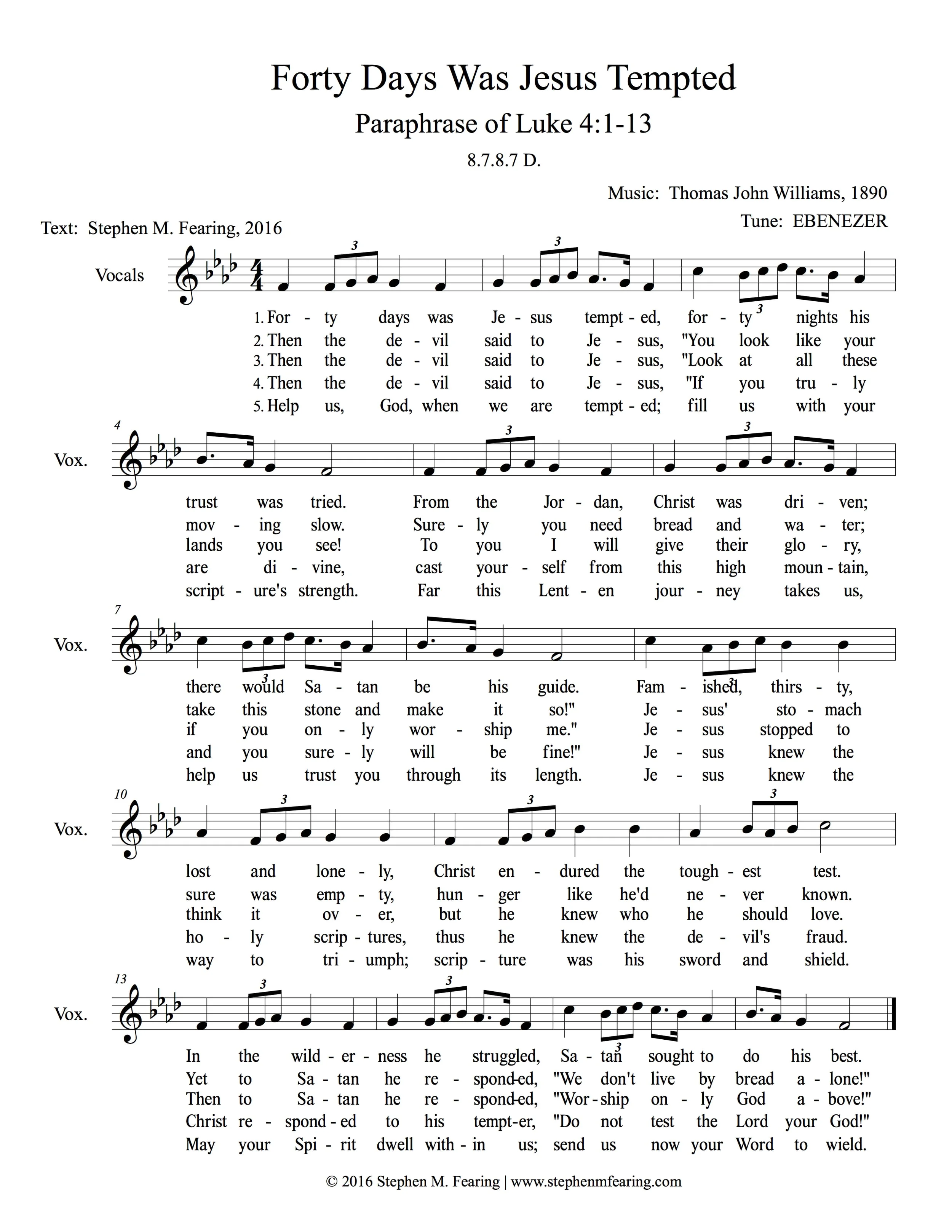 "Forty Days Was Jesus Tempted"