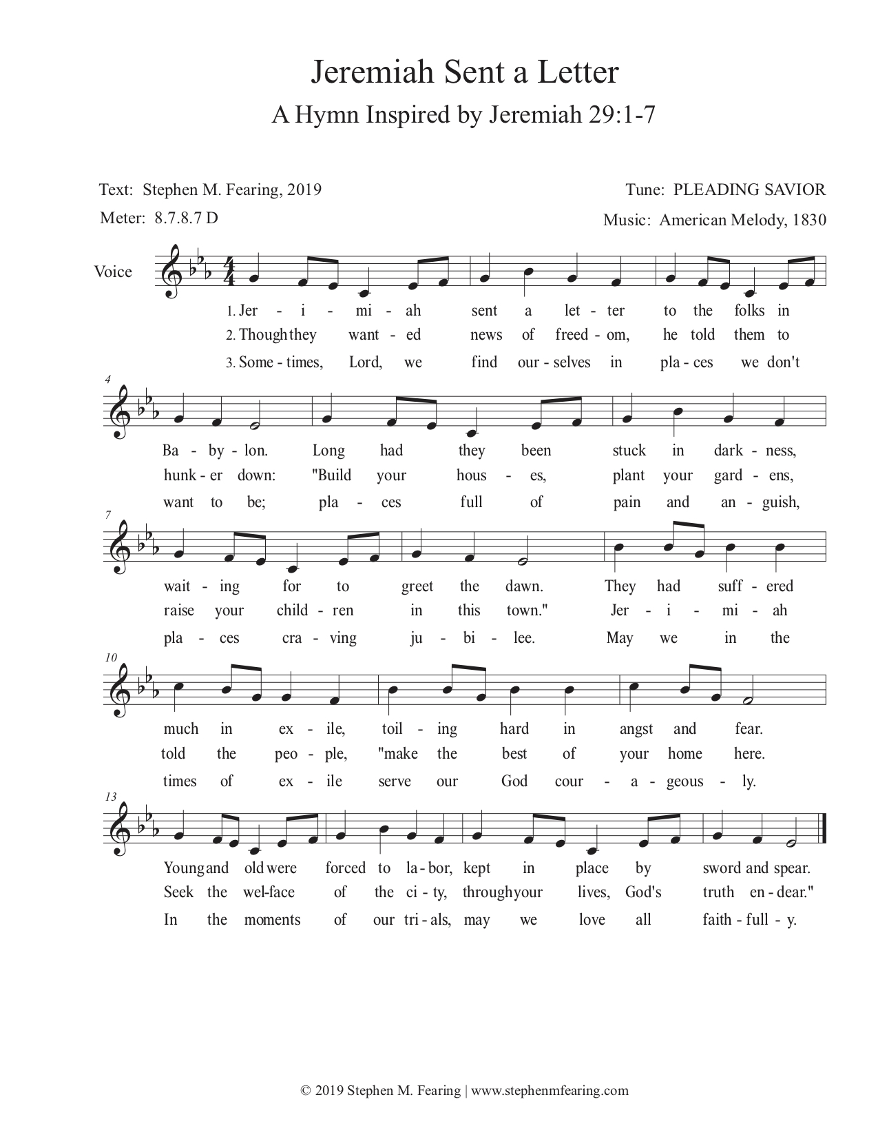 "Jeremiah Sent a Letter"