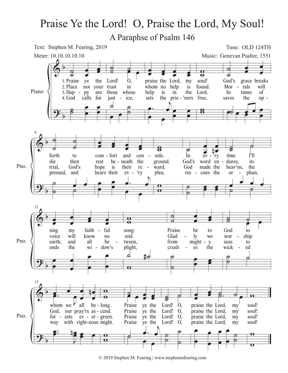 Praise Ye the Lord! O, Praise the Lord, My Soul!