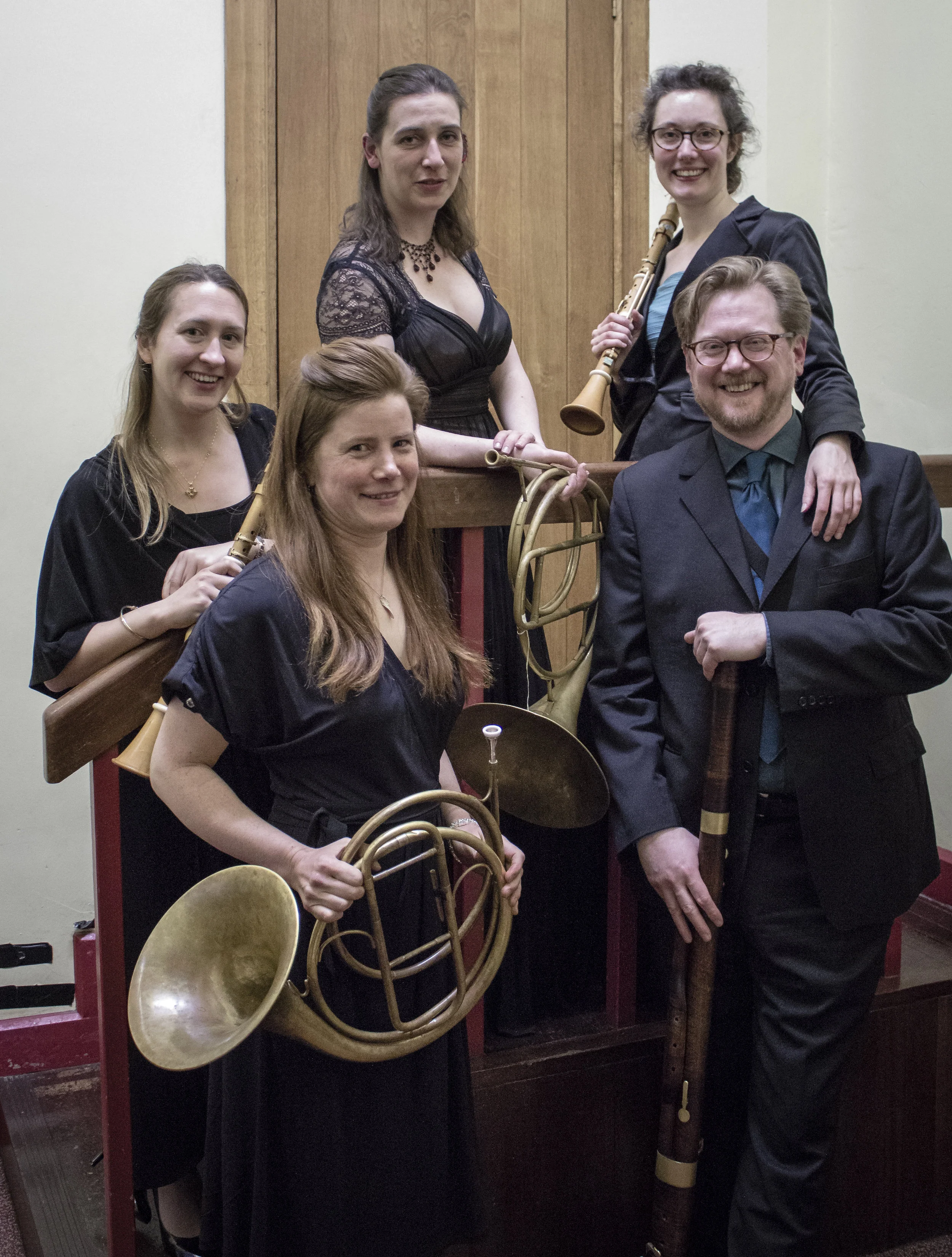 All smiles after our concert 'That Idyllic Combination: The Time-Traveller's Guide to the early clarinet, horn and bassoon' at St Paul's Hall, Huddersfield, April 2016