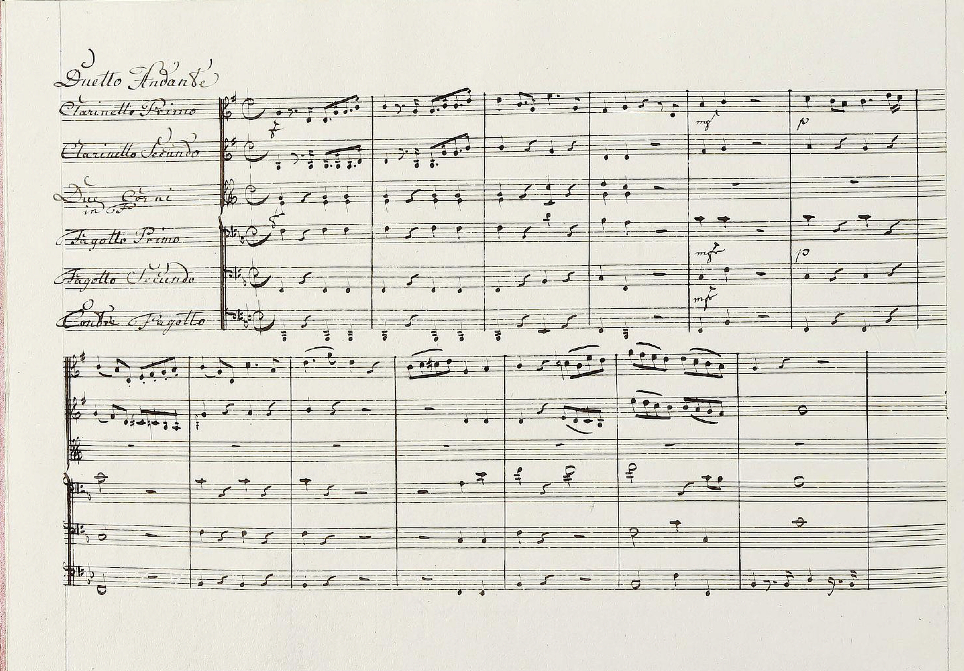 'Come ti piace' from Mozart's La Clemenza di Tito , arranged by Georg Kaspar Sartorius (1754–1809). For the first clarinet, this is an exercise in being tutti, solo and duo voice, and violin commentary all in the space of a few bars. Made available online by the Universitäts- und Landesbibliothek Darmstadt.