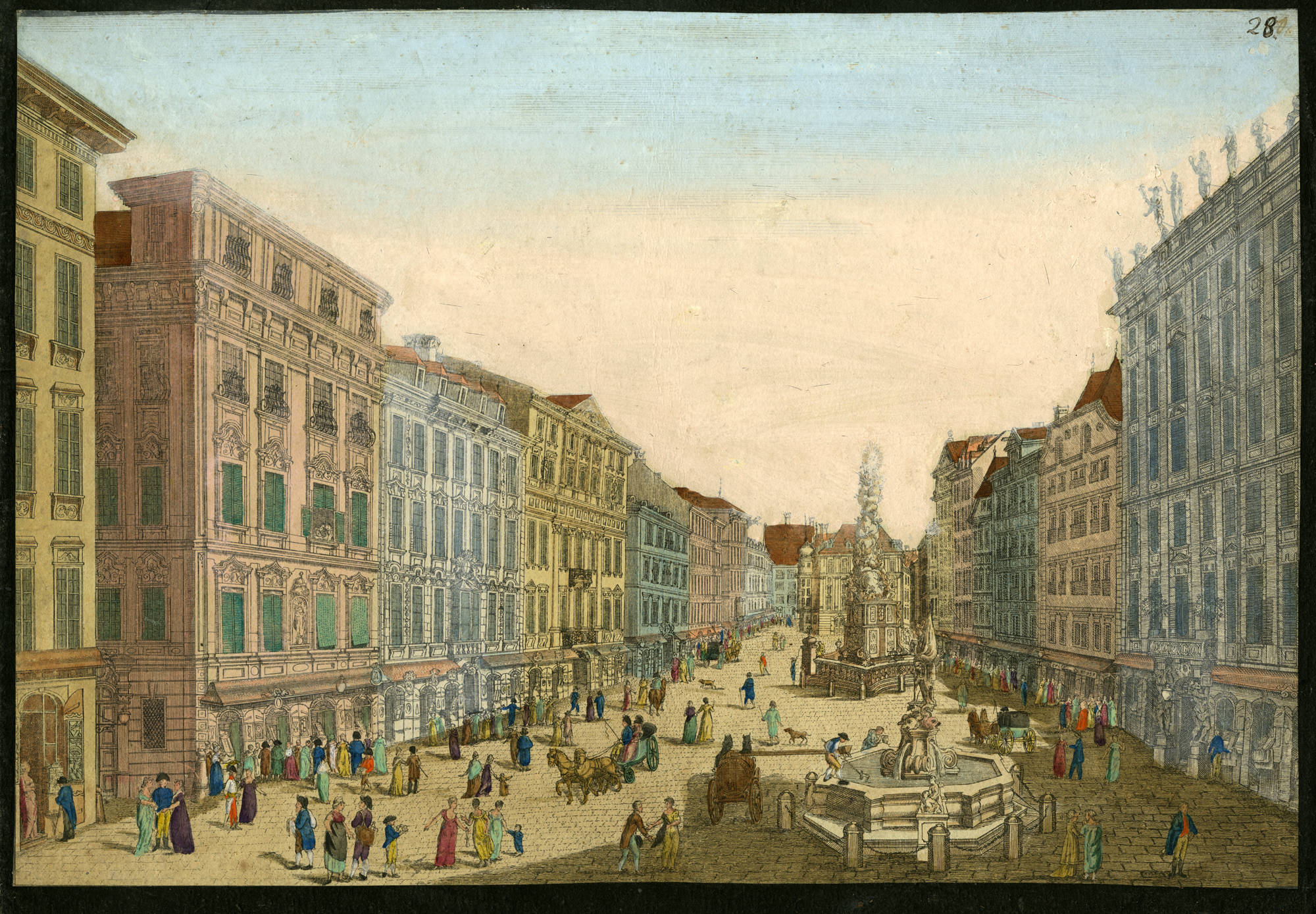 An engraving c. 1800 of the Graben, where Steiner's shop was located ( American Beethoven Society )