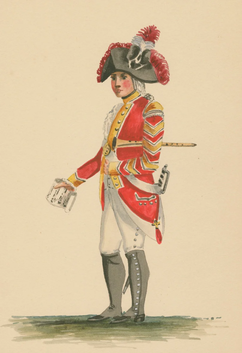 A musician (clarinettist?) from the Bucks militia, c.1793 (from gentlemaninkhaki.tumblr.com )