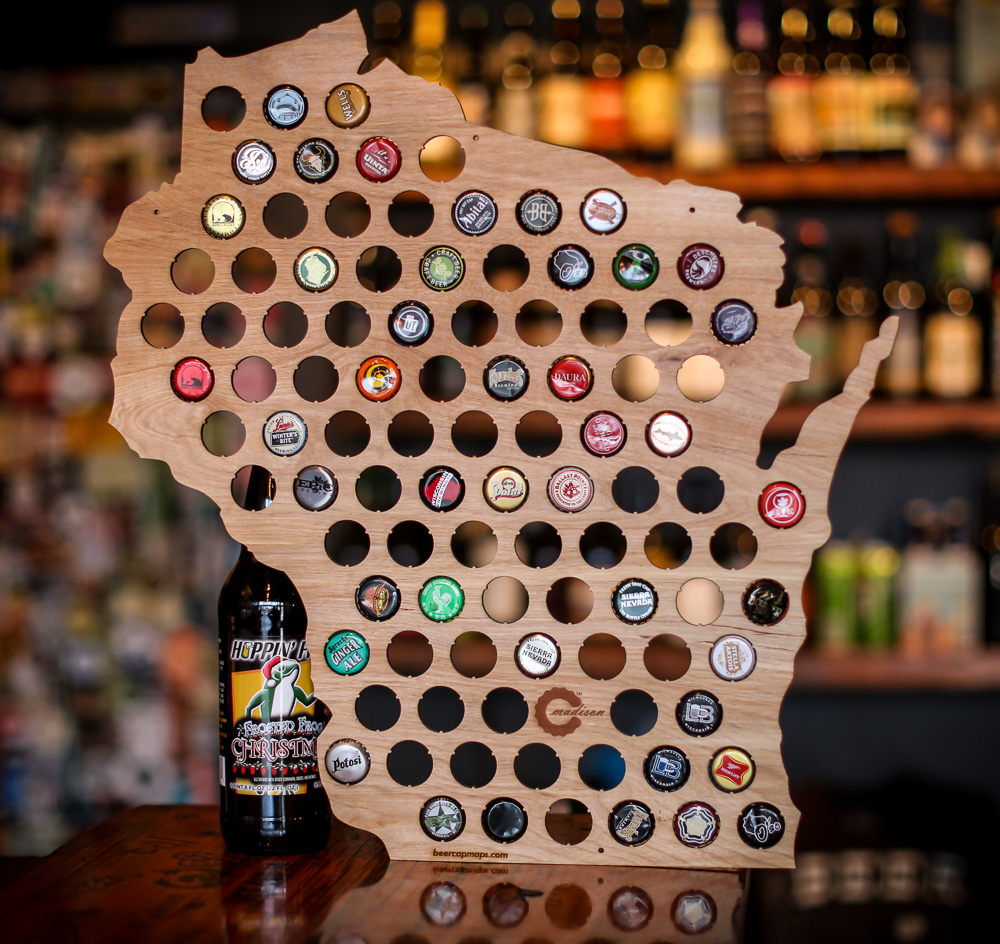 WI Beer Cap Map — Draft & Vessel