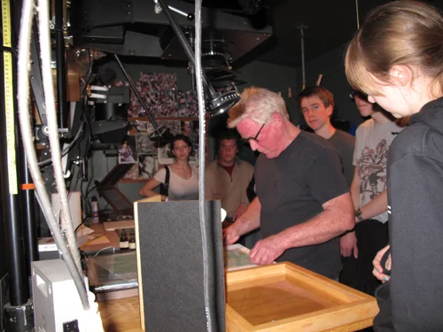 Kim Weston on his darkroom making a platinum print