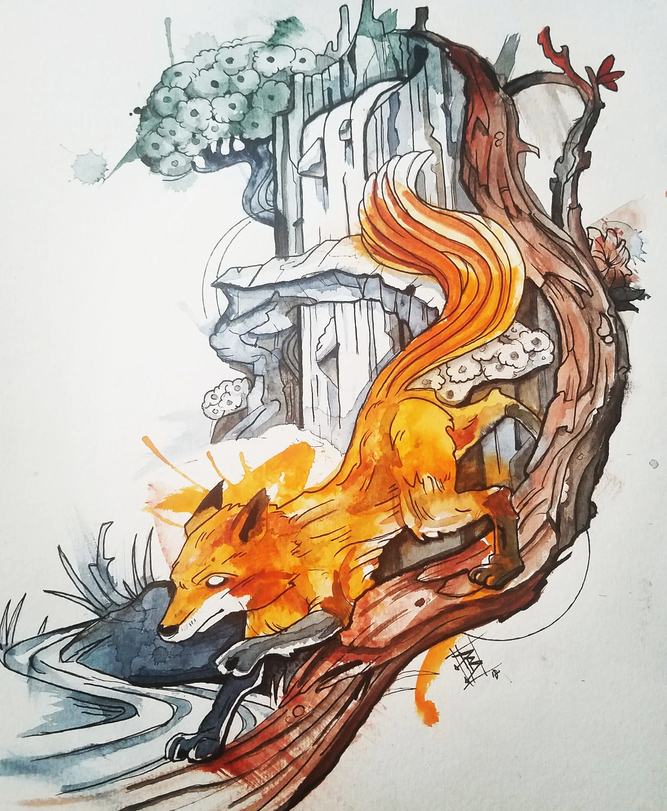 'Watercolor Fox'