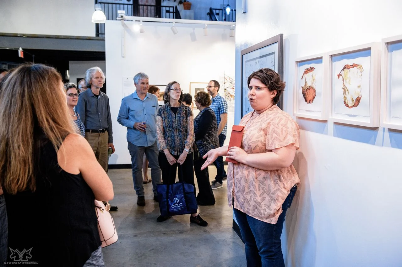 Me explaining the pieces I made.