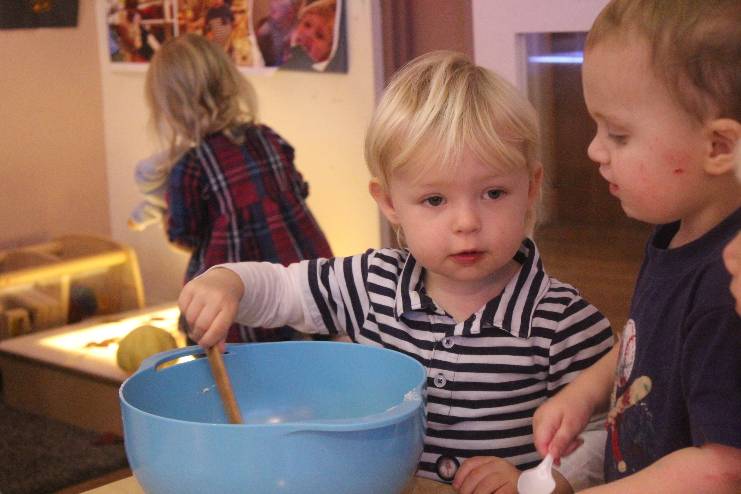  “I make cookie!” Jackson also had the most fun baking this week with the ingredients that his family graciously provided, and very much enjoyed working alongside his friends! 