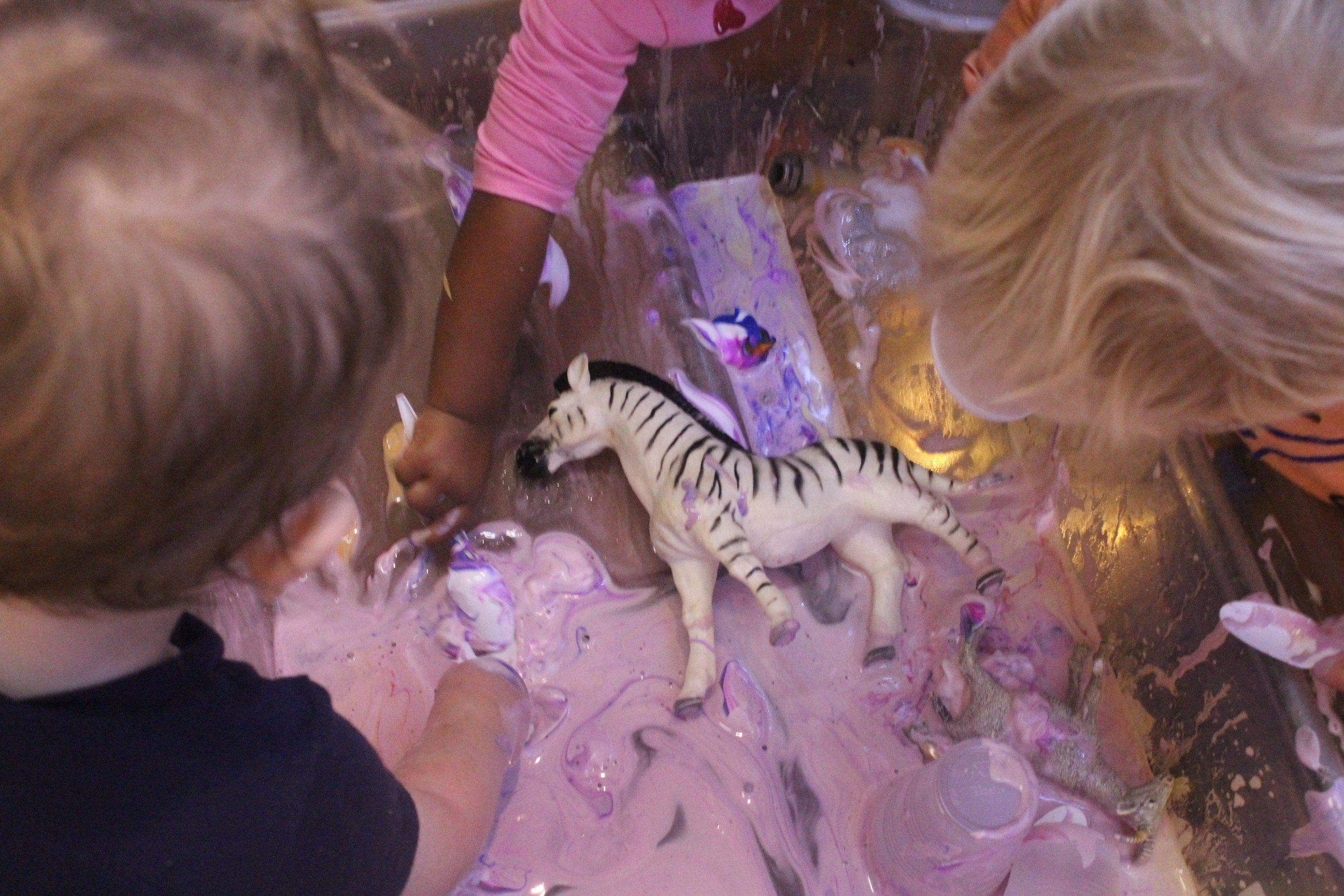  Exploring our scientific concoction in the sensory table 