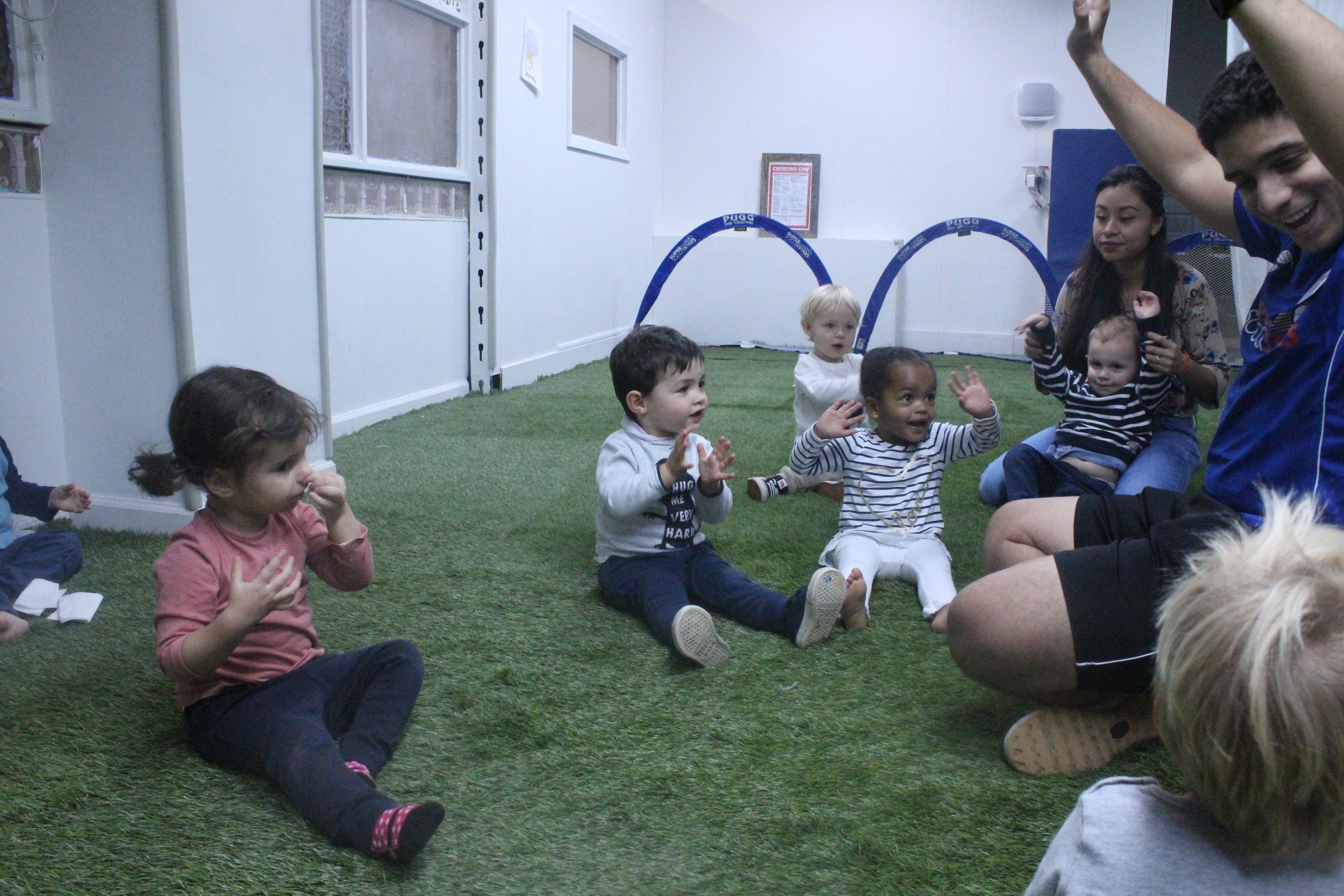  "I am happy to be super soccer stars!"  Soccer this week with 2A's favorite guy, Coach JoJo (he's kind of a celebrity with our little learners)! 