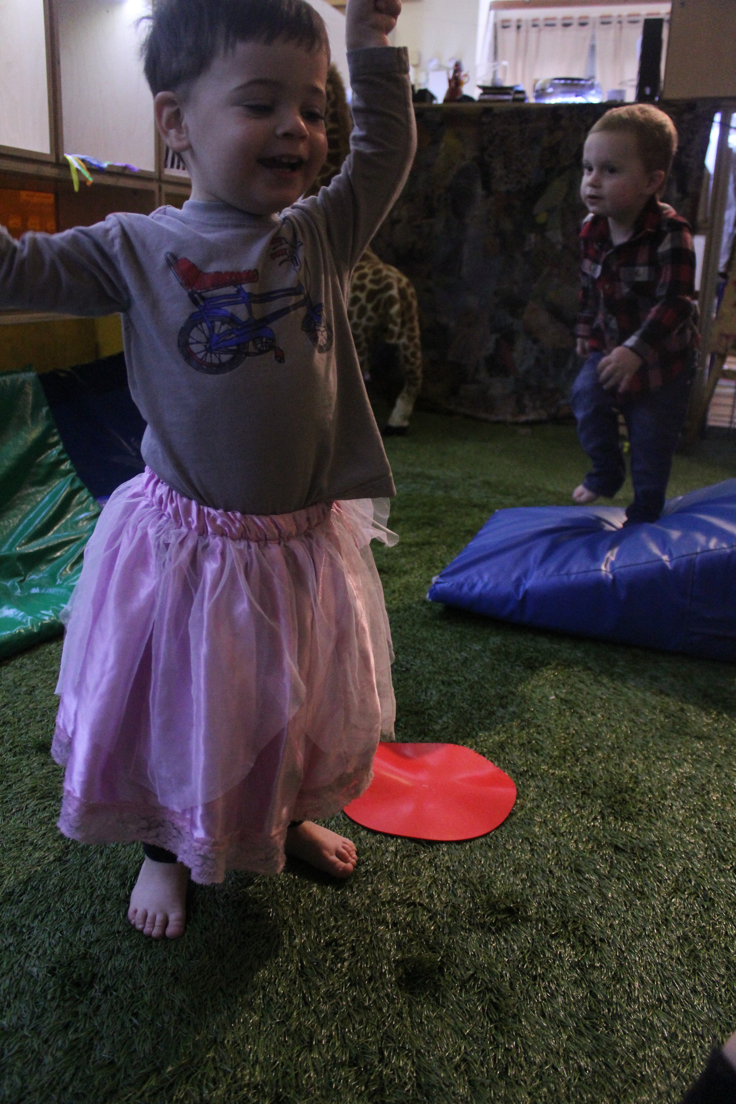  Exploring our identity and what we like through different types of clothes. When Dylan noticed that Nina was wearing a beautiful blue skirt this morning, he just  had  to try on a matching pink one. He kept the skirt on the entire morning! 