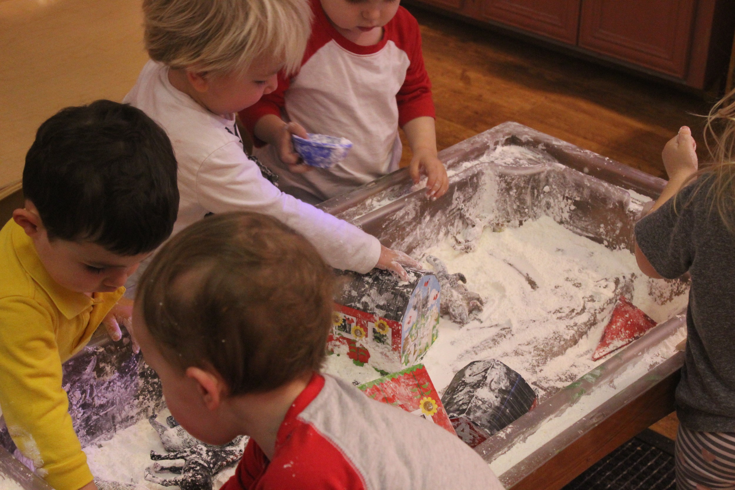  Playing with our snowy sensory farm! 